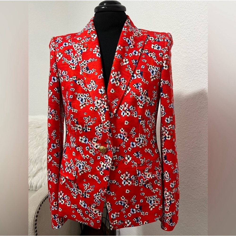 Escada blazer médium red gold bottoms 38